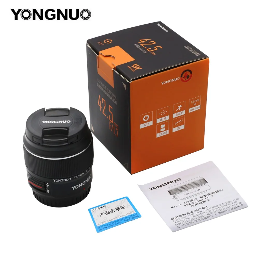 Yongnuo YN42.5mm F1.7 Macro 4/3 System Interface Large Aperture AF/MF Autofocus Standard Fixed Focus Lens Easily Blur Background