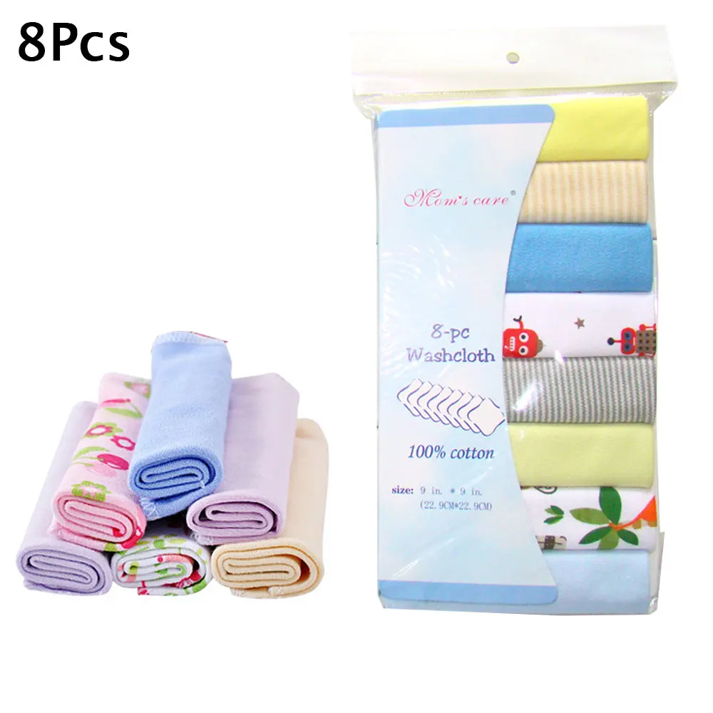 8 шт./упак. 100% хлопковые полотенца для новорожденных вытирания слюней младенцев