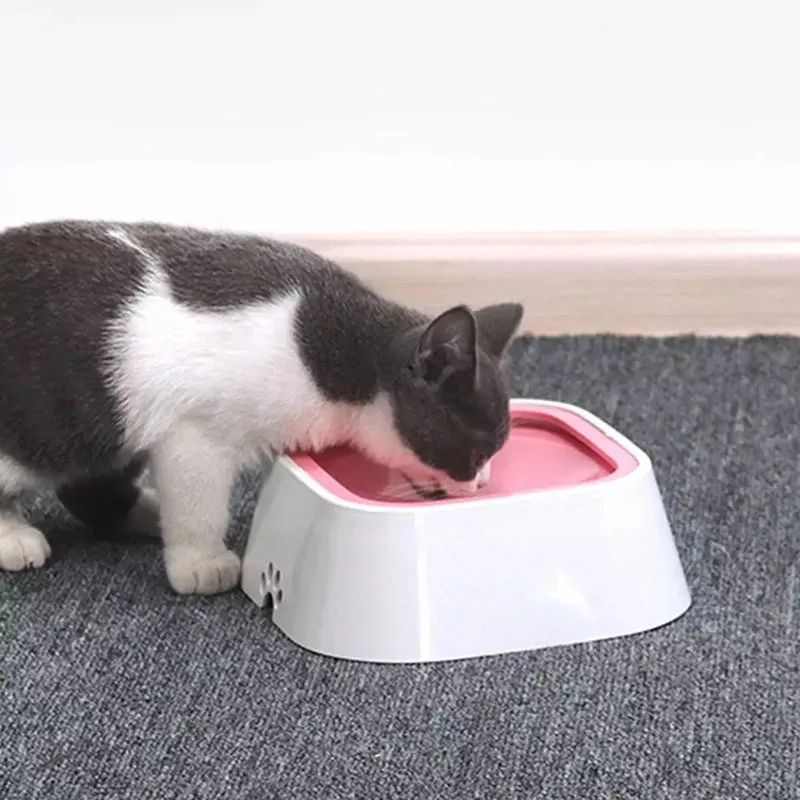 

Pet Dog Cat Drinking Water Bowl 1.5L Floating Slow Bowl Water Drinker Non-Wetting Mouth Spill Drinking ABS Plastic Cat Supplies