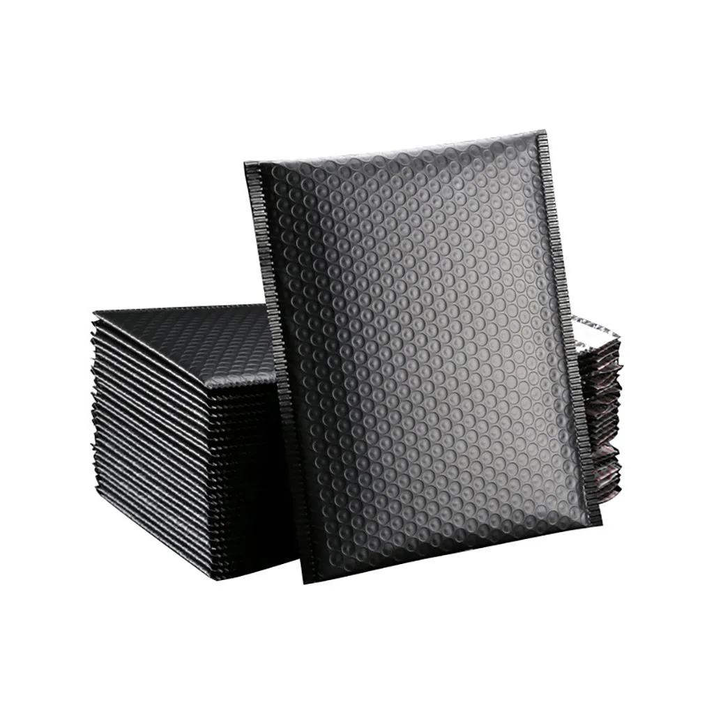 

10/50 Pcs Black Poly Bubble Mailer Bubble Mailers Padded Envelopes for Gift Packaging Lined Poly Mailer Self Seal 13 X 18cm Bag