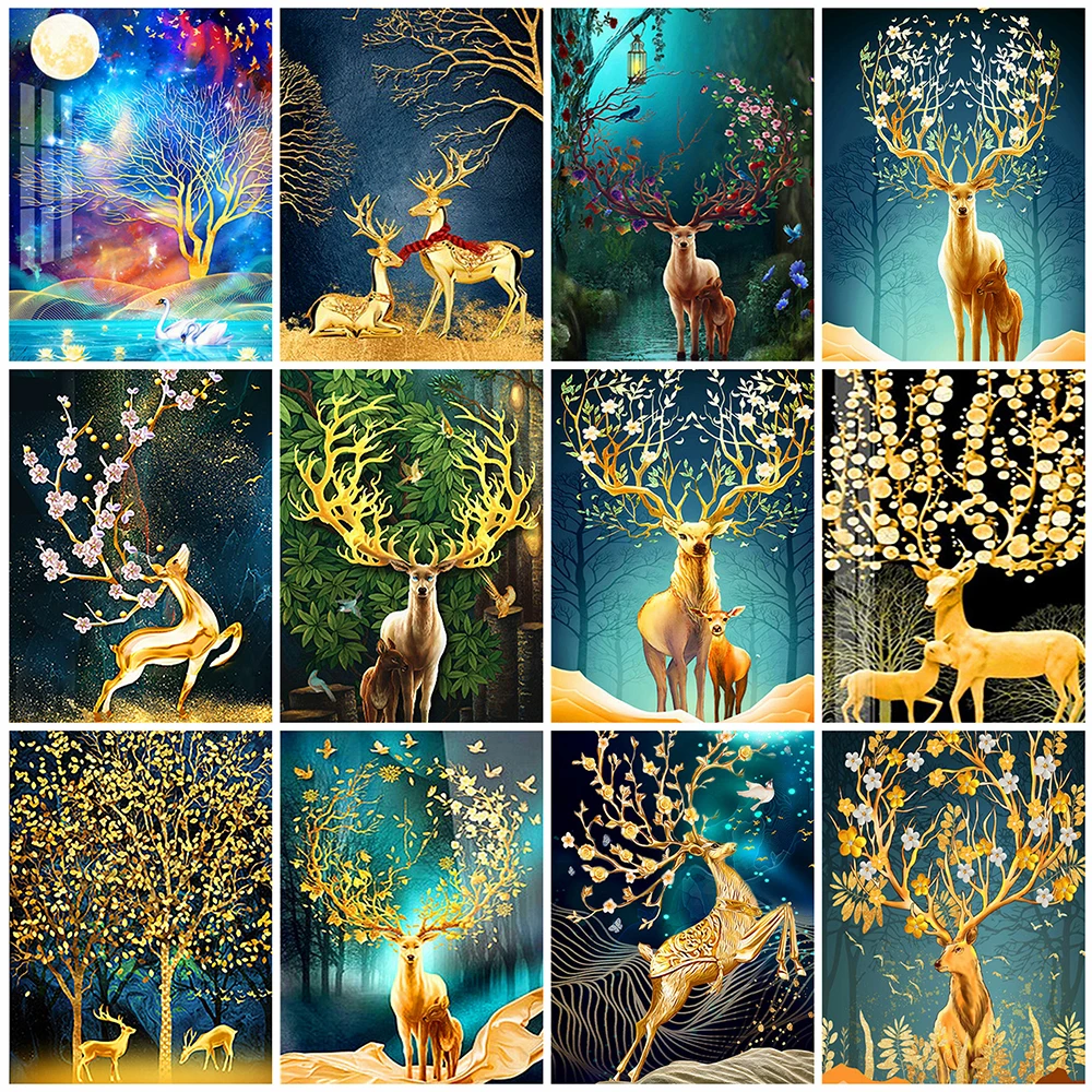 

Momoart Diamond Embroidery Deer Diamond Painting Animal 5D New Arrivals Cartoon Needlework Mosaic Art Full Cross Stitch Kits