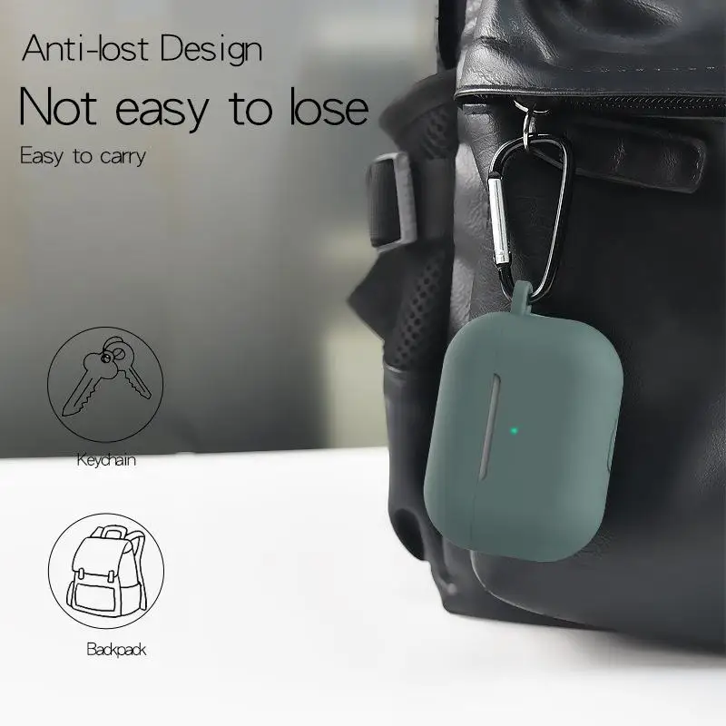 EastVita защитный чехол для наушников AirPods Pro Мягкий силиконовый + карабин ремень