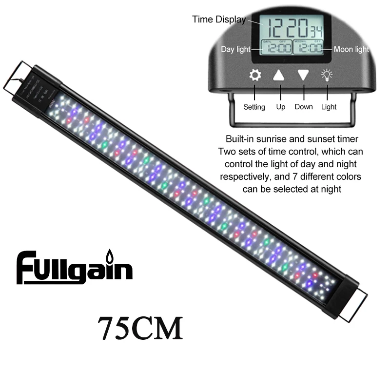 

Fullgain 75cm For 30~36inch Programmable LED Aquarium Lights Waterproof and Extendable Aqua Plants Growth Fish Tank lightings