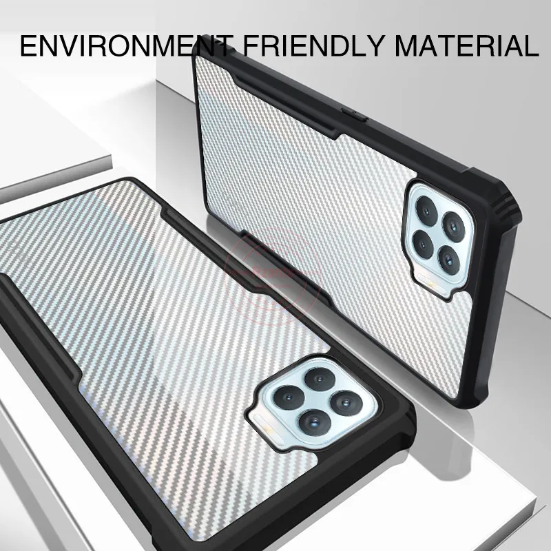 

Rzants For Oppo A93 Oppo A53 Phone Case Hard [Carbon Beetle] Hybrid Shockproof Slim Crystal Clear Cover Double Casing