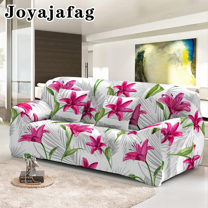 

Чехол для дивана эластичный пыленепроницаемый на 1/2/3/4 места с принтом цветов лилий