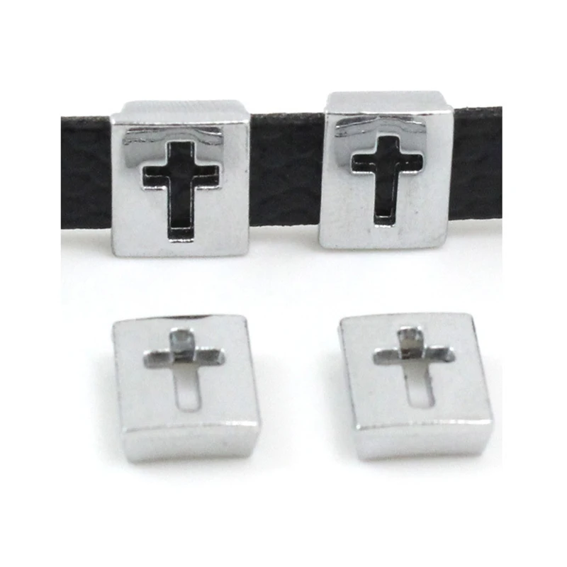 

10pcs/lot Internal Dia 8mm Cross Slide Charm DIY Accessories fit 8mm wide belt pet collar