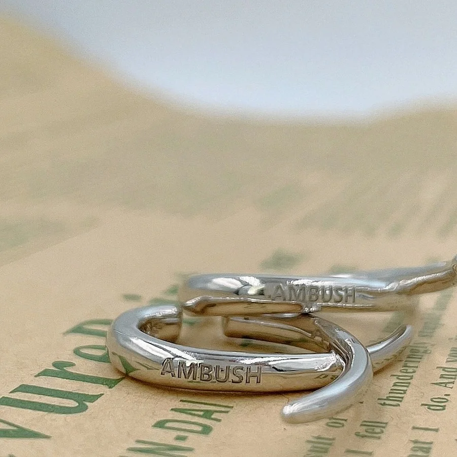 

Sterling Silver AMBUSH Clip Earrings Men Women Engraved Earrings Buckle Clip Earrings earrings for women earings fashion jewelry