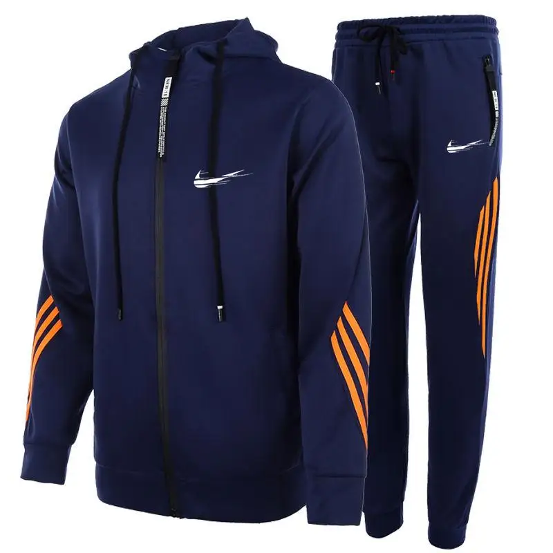 

New Fashion Mens Clothing Pullovers Sweater Cotton Men Tracksuits Hoodie Two Pieces + Pants Sports Shirts Fall Winter Track suit