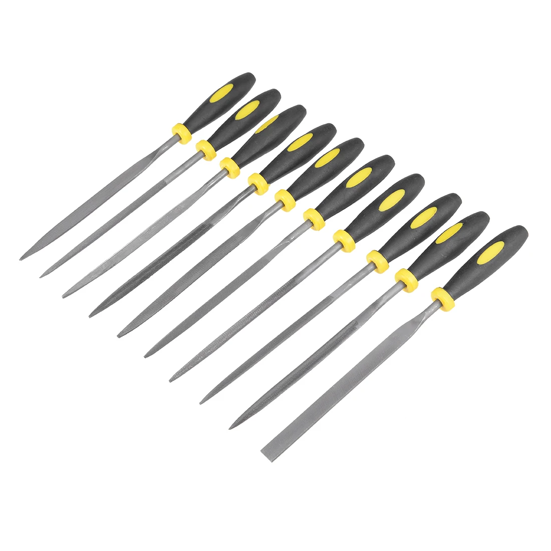 

uxcell 10Pcs Smooth Cut Bearing Steel Needle File Set with Rubber Handle, 4mm x 160mm