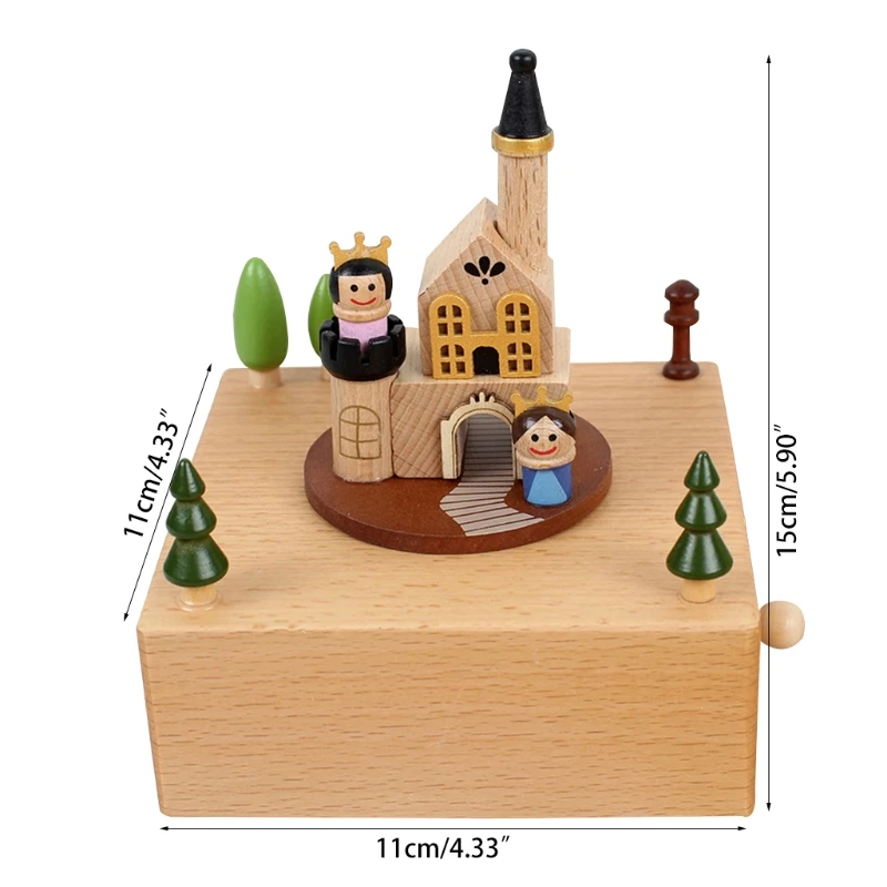 

1 wooden music box gift carousel music box, music box smart toy birthday gift, suitable for lovers, friends and childre