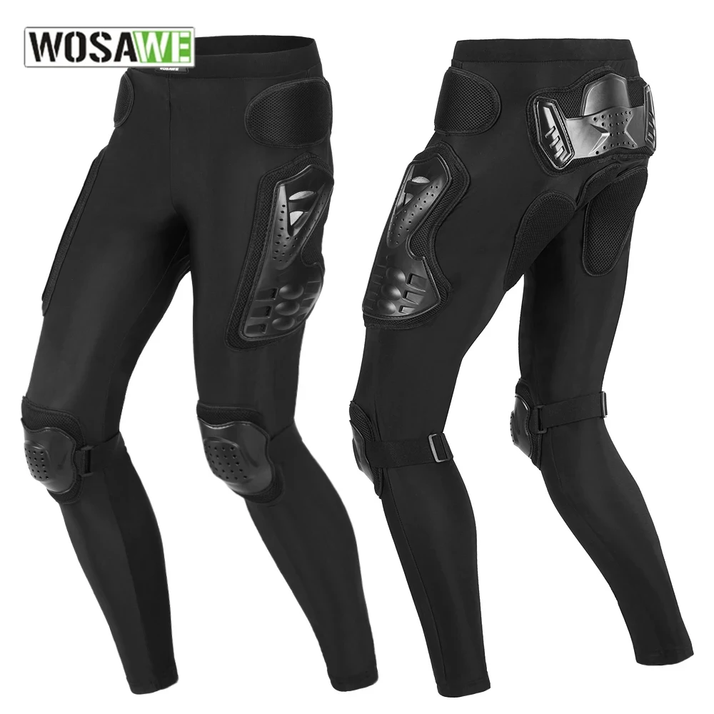 

WOSAWE Men's Motorcycle Armor Pants Snowboard Ski Snow Skate Pants Protective Shell EVA Pads Breathable Leg Waist Hip Protection