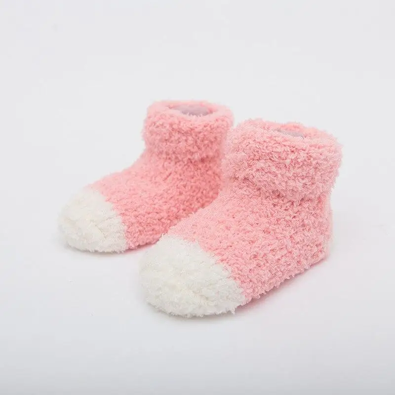 

1 Pairs Baby Girls Boys Cute Socks Warm Cotton Soft Socks Winter Infants Coral Fleece Kids Knee High Socks Baby Clothes Newborn