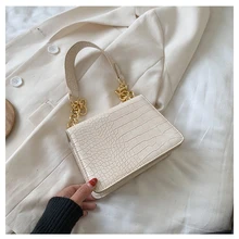 Crocodile Pattern Shoulder Bags for Women 2021 Ladies Chain Crossbody Bags High Quality Travel PU Leather Cross Body Sac Epaule