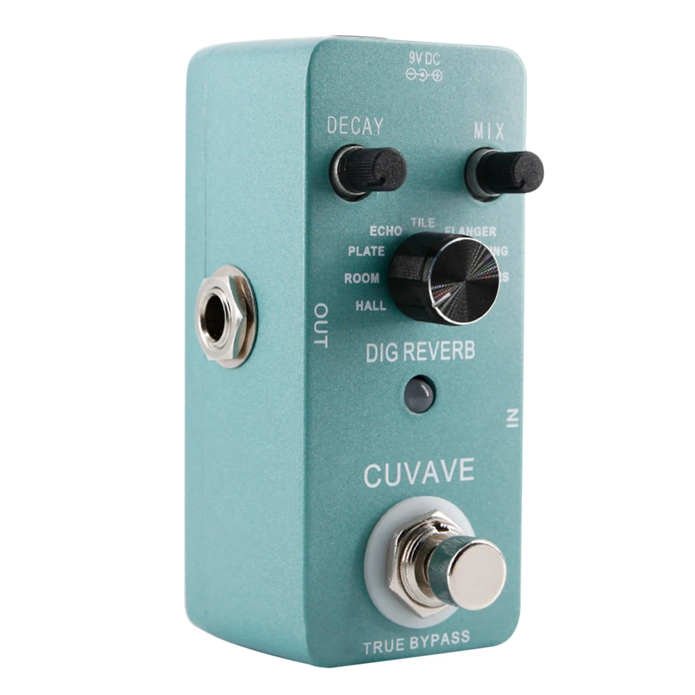 

Cuvave Mini Digital Reverb Guitar Effect Pedal 9 Reverb Types True Bypass Fully Metal Shell Guitar Parts Accessories