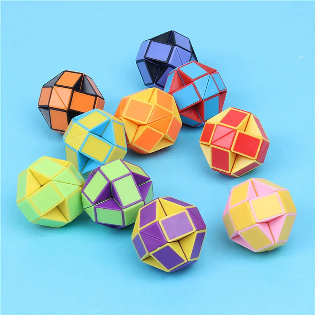 

12PCS SET 3D Colorful Magic Ruler 24 Segments Snake Twist Cube Puzzle Game Kids Learning Educational Toys Random Color