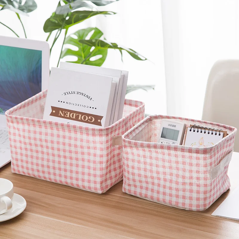 Хлопковая льняная настольная коробка для хранения стол канцелярские