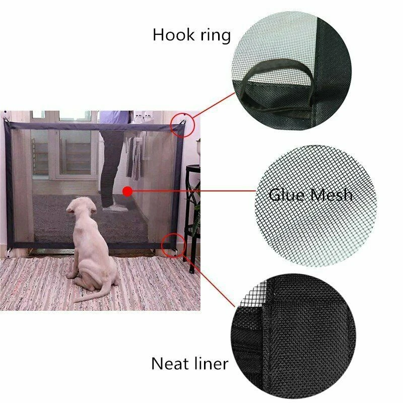 Mesh Magic Pet Dog Gate Safe Guard And Install Anywhere Safety Enclosure |