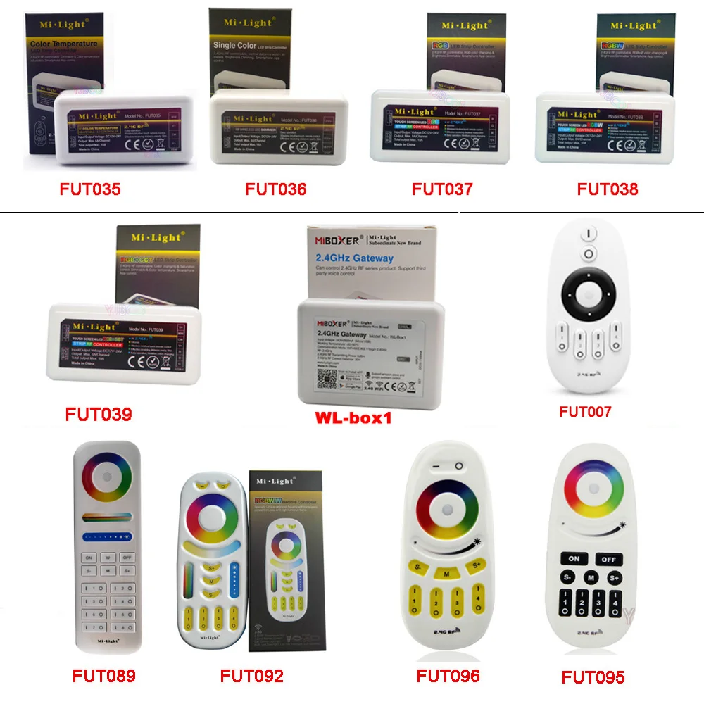 

Miboxer 2.4G RF Wireless Remote Single Color CT RGB RGBW RGB+CCT LED Strip Controller Milight LED Light Lamp dimmer 2.4G Gateway
