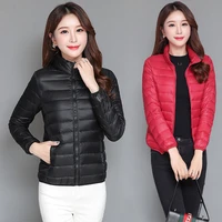 women winter coat ultralight down thin jacket hooded puffer jackets windproof padded parkas female portable windproof outerwear