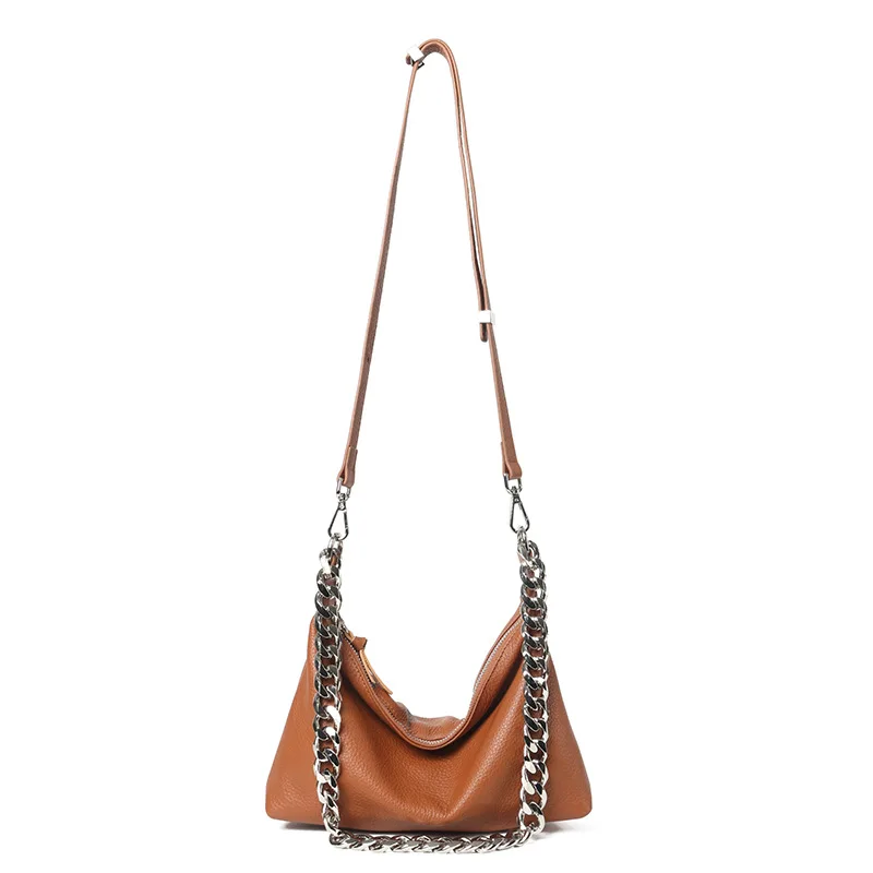 

New Design Luxury Leather Women's Fashion Chain Underarm Beach Bags Single Shoulder Crossbody Small Korean Style Free Shipping