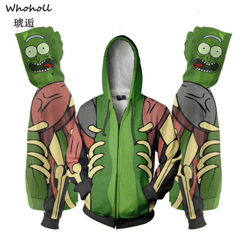 Толстовка унисекс с объемным принтом Рик и Морти толстовка на молнии цветной