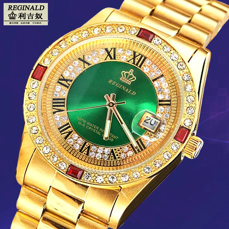 

2020 Mens Watch Gold Luxury Dress Brand Diamend Quartz Wristwatch Luminous Japan часы мужски Geneva Designer 36mm Couple Watches