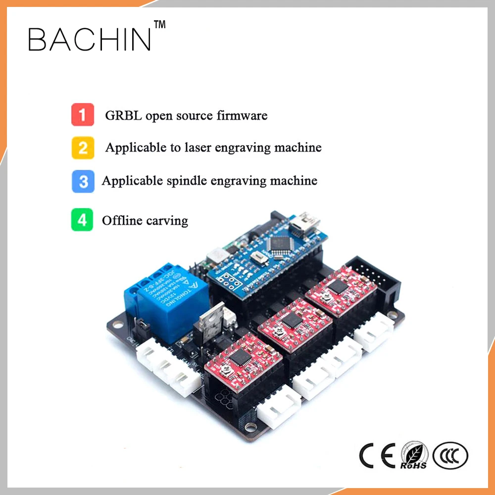 CNC GRBL 3 Ось управления лазерный драйвер USB 12 В DIY CNC лазерный резак гравер PCB Материнская плата Arduino Nano PWM шаговый двигатель контроллер управления
