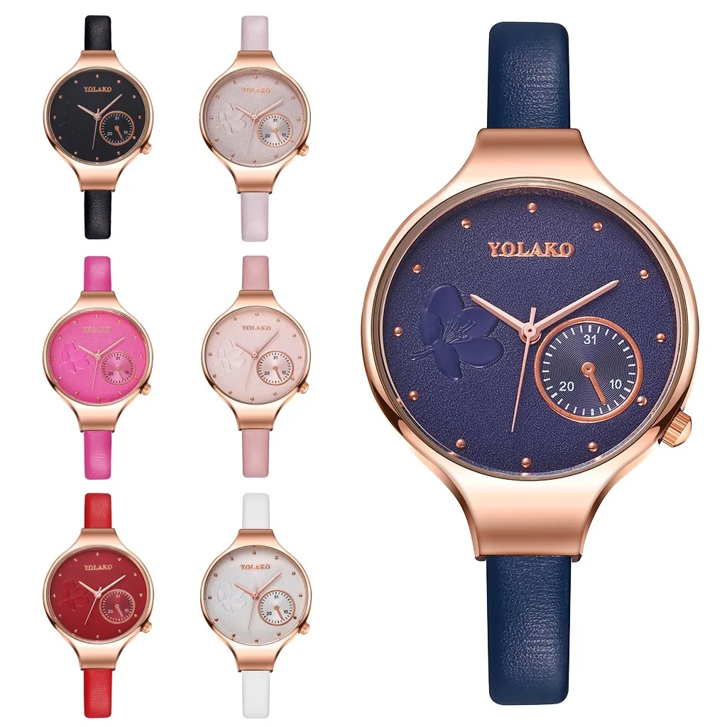 

YOLAKO Fashion High Quality Creative Flower Quartz Belt Ladies Watch Gift montre femme