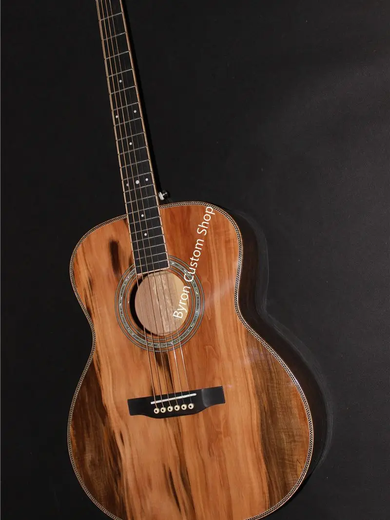 

Бесплатная доставка, цельная Европейская Яблочная гитара OMJM, сделанная на заказ, твердая OM 14 ладов, яблоко, деревянная акустическая электри...