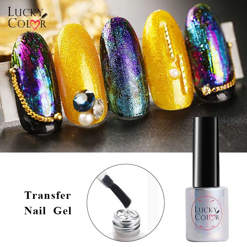 Transfer gel 10 мл Фольга для ногтей звездное небо переводной гель замачиваемый УФ, прозрачный лак для ногтей переводной клей лака для ногтей маникюр - Цвет: Transfer gel