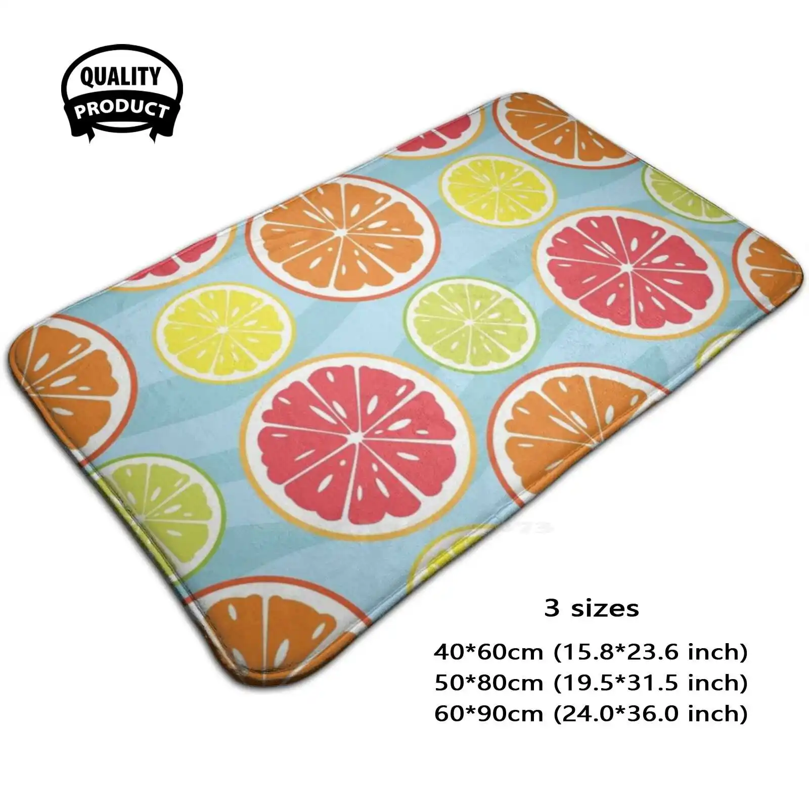 Цитрусовый домашний ковер 3 размера комнатный Agrume Цитрон зеленый лимон апельсин