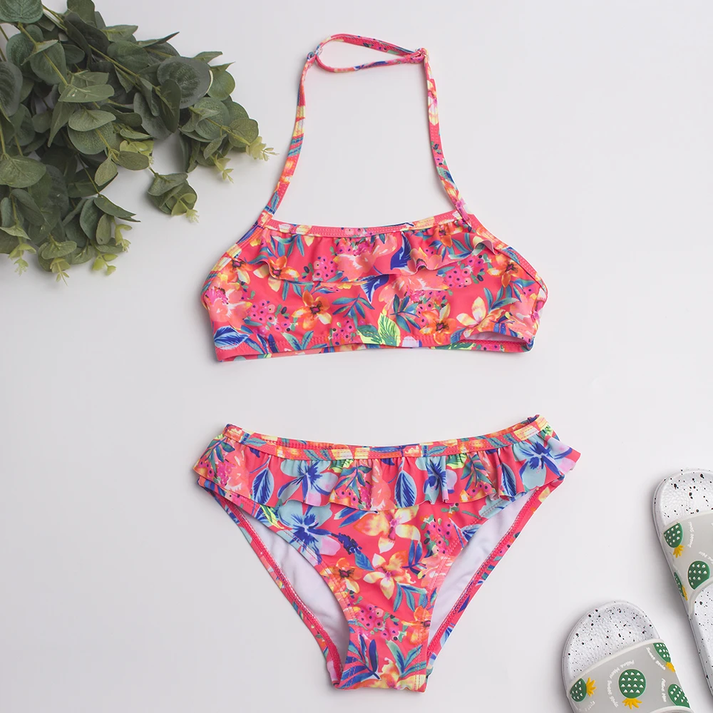 

Multi Style Kids Girls Bikini Set 2020 New Print Girls Kids Swimwear Swimsuit Summer Children Biquini Infantil Bathing Suit A369