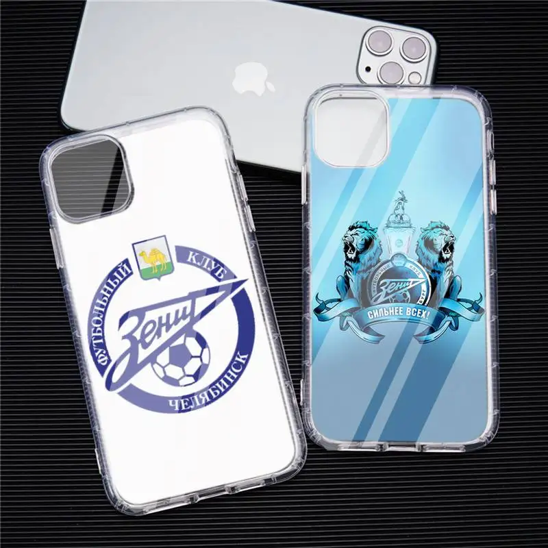 Чехол для телефона Blue Art FC Zenit Saint Прозрачный чехол IPhone 6 6s 7 8 Plus X Xs Xr Xsmax 11 12 Pro Promax 12mini