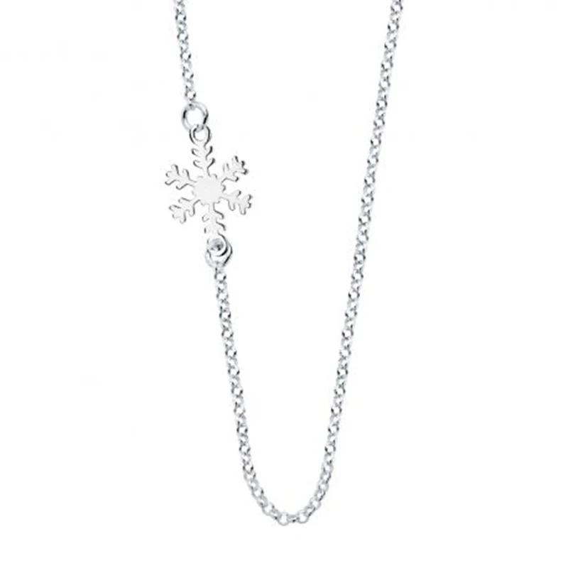 

AIDE Minimalism INS Snowflake Necklace For Women Elegant Clavicle Chain 925 Sterling Silver Collares Fine Jewelry bijoux femme