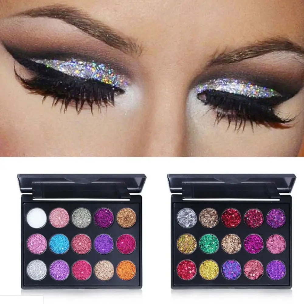 15 Colors Glitter Sequin Eye Shadow Palette Sequins Shimmer Makeup Shine Beauty Cosmetic |