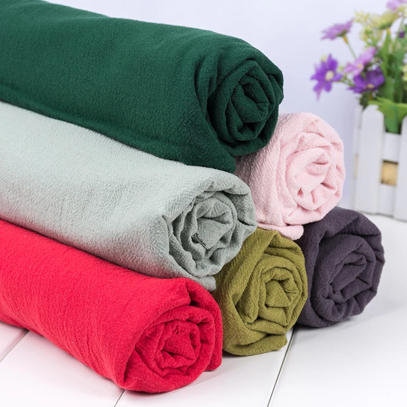 

Width 51'' Plain Pure Cotton Ramie Like Crease Fabric By The Half Yard For Summer Dress Casual Wear Hanfu Materia