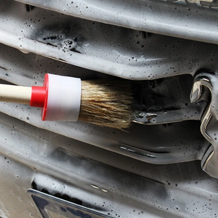 

Plastic/Wooden Handle Car Exterior Interior Brush Boar Hair Bristles Brush For Interior Rims Wheels Cleaning Auto Detail