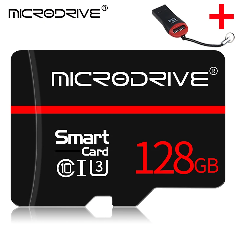 Класс 10 Черная карта памяти 4 ГБ 8 ГБ 16 ГБ 32 ГБ Micro SD-карта 64 ГБ Tarjeta microsd 32 ГБ Мини-флешка TF карта с бесплатным адаптером - Емкость: 128G and Card Reader