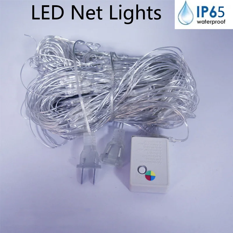 US Plug Net Mesh Christmas Light LED Waterproof String Lights Fairy Xmas Decor Party Garlands Garden Wedding Decoration | Лампы и