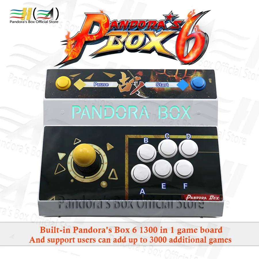 Pandora Box 6 1300 в 1 аркадная игра Одиночная консоль Ретро игровые Джойстики контроллер Поддержка FBA MAME PS1 игра 3D Mortal Kombat