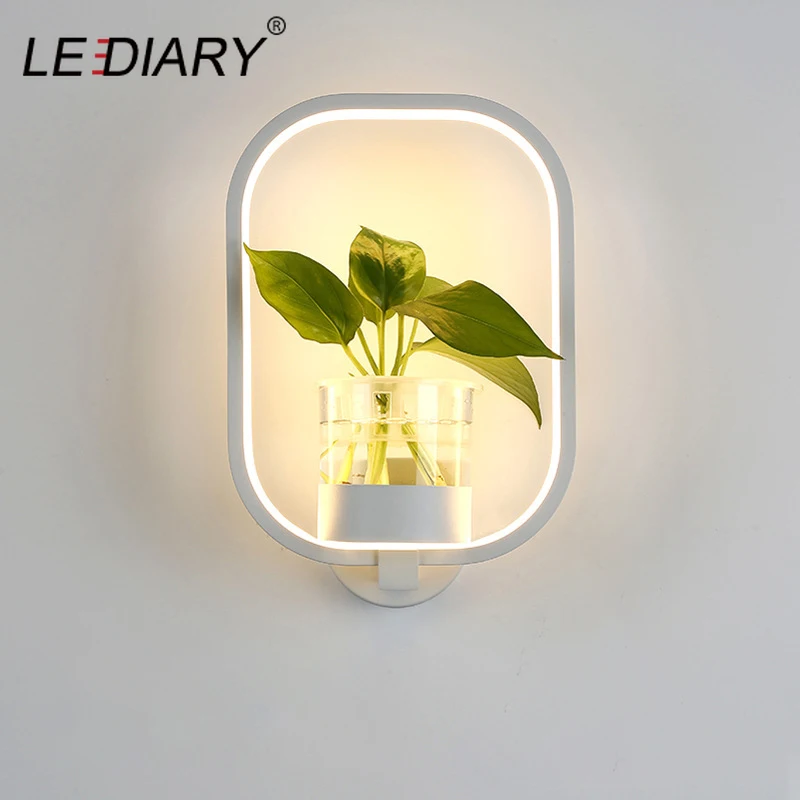 LEDIARY настенная лампа с зеленым растением 18 Вт декоративная для гостиной спальни