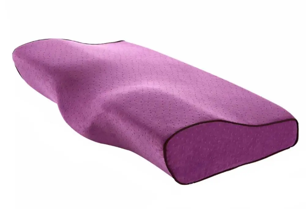 Purple Подушка с эффектом памяти в виде бабочки, защита шеи, медленный отскок, подушка с эффектом памяти, забота о здоровье, ортопедические подушки из пены для шеи - Цвет: Purple