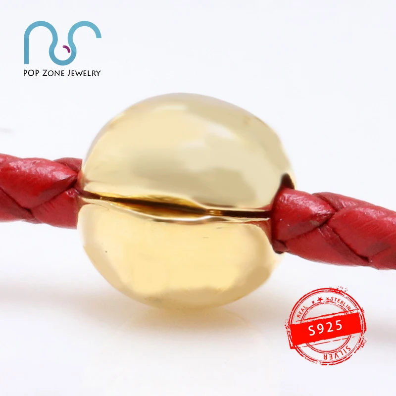 

Fit Original Brand Pandora Charm Bracelet Clamps S925 Sterling Silver Round Logo Beads DIY Luxury Fashion Women Jewelry Gift