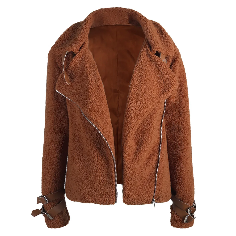 Женское теплое пальто однотонная плюшевая Вельветовая куртка Mujer 2019 зимняя