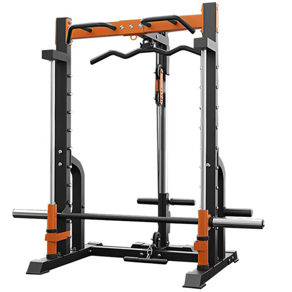 

Smith machine squat rack consumer and commercial gym training equipment weightlifting barbell bench press gantry.