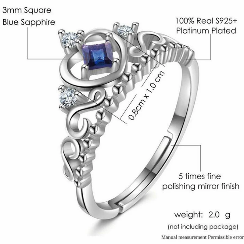 SHDEDE кольца из чистого серебра 925 пробы роскошные ювелирные изделия корона белое