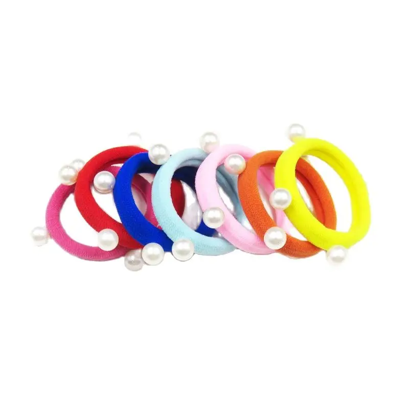10 шт./лот красочные жемчужные эластичные повязки для волос девочек богемная