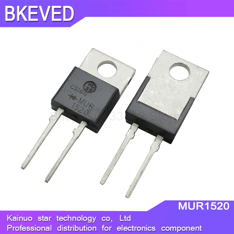 

10pcs MUR1520 TO220-2 MUR1520CT TO-220 U1520 MUR1520G TO-220-2 200V 15A