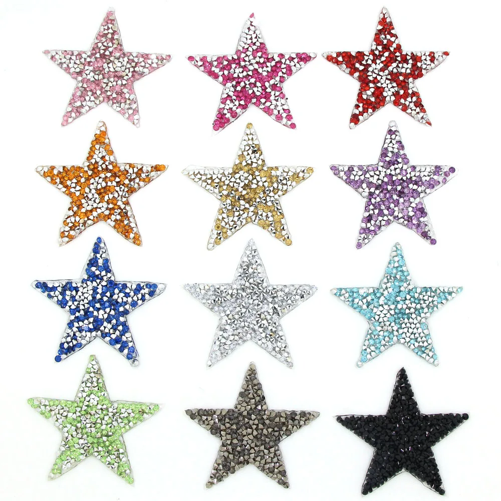 Звездные стразы разных размеров патчи блестящие вышитые блестки для одежды