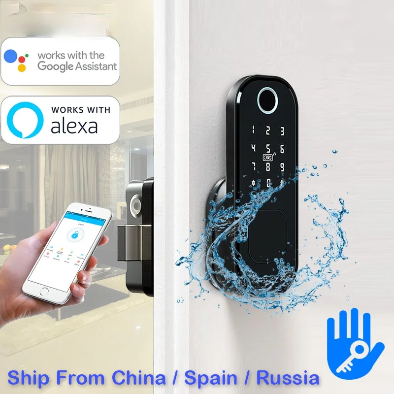 

Fingerprint Smart Door Lock Bluetooth Wireless Access Control Lock 13.56Mhz Digital Code Google Assistant Security Lock